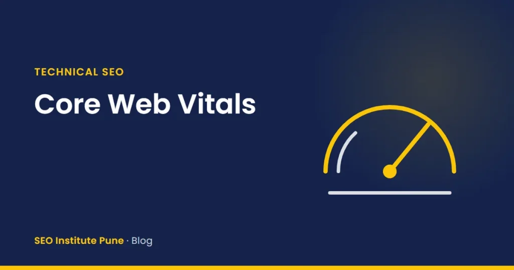 Speed gauge illustration representing page performance and Core Web Vitals