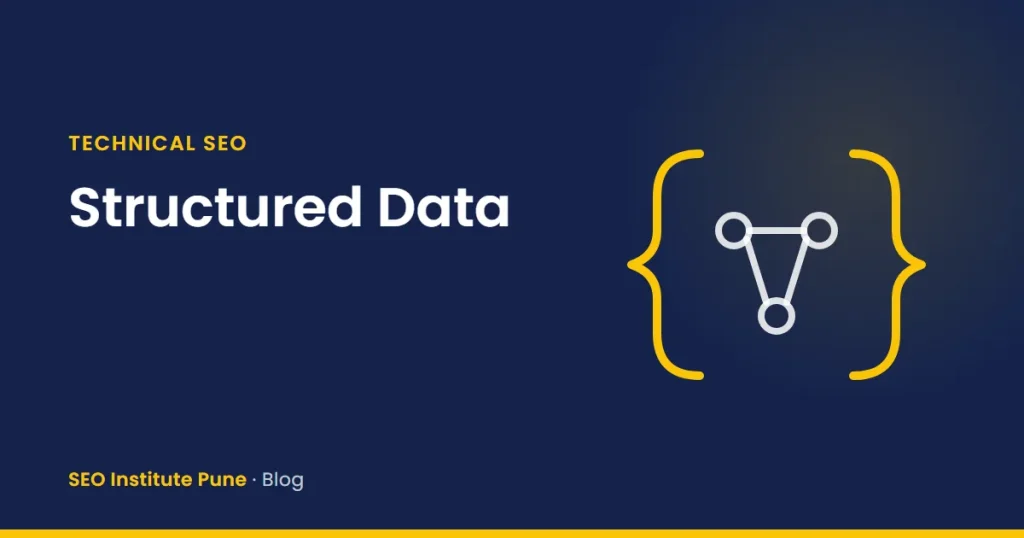 Curly braces around connected data points, representing structured data markup